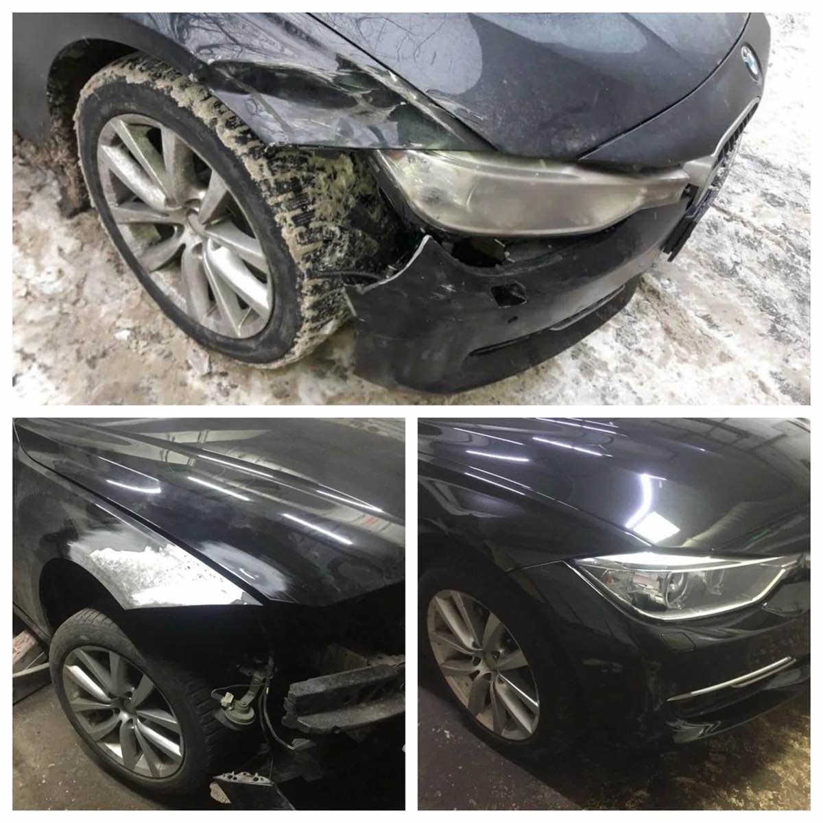 Кузовной ремонт BMW: восстановление крыла и бампера после ДТП — до и после